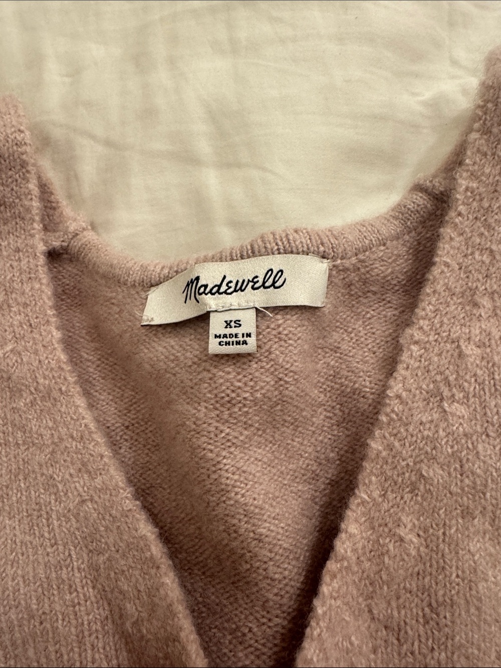 Madewell Dusty Rose V-Neck Sweater - Picture 2 of 2
